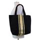 Personalized Black Canvas Tote With Gold Stripes Image 2 of 2